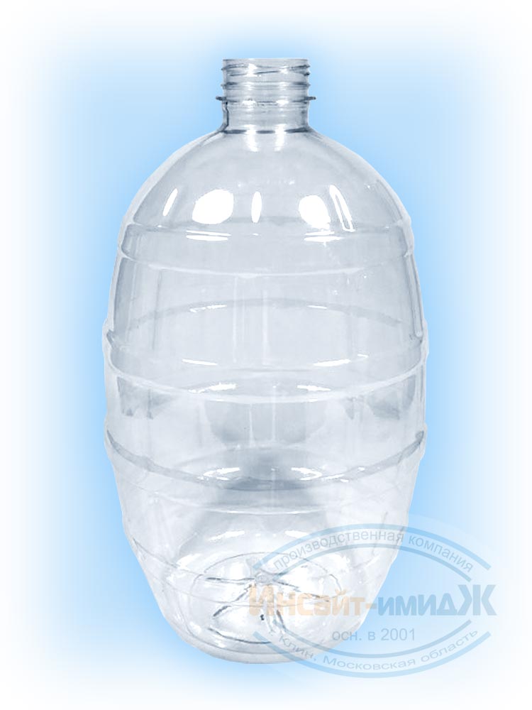 Пэт бутылка 3 литра 38 мм Bericap38 (BRC38), бочонок, бесцветная, прозрачная,